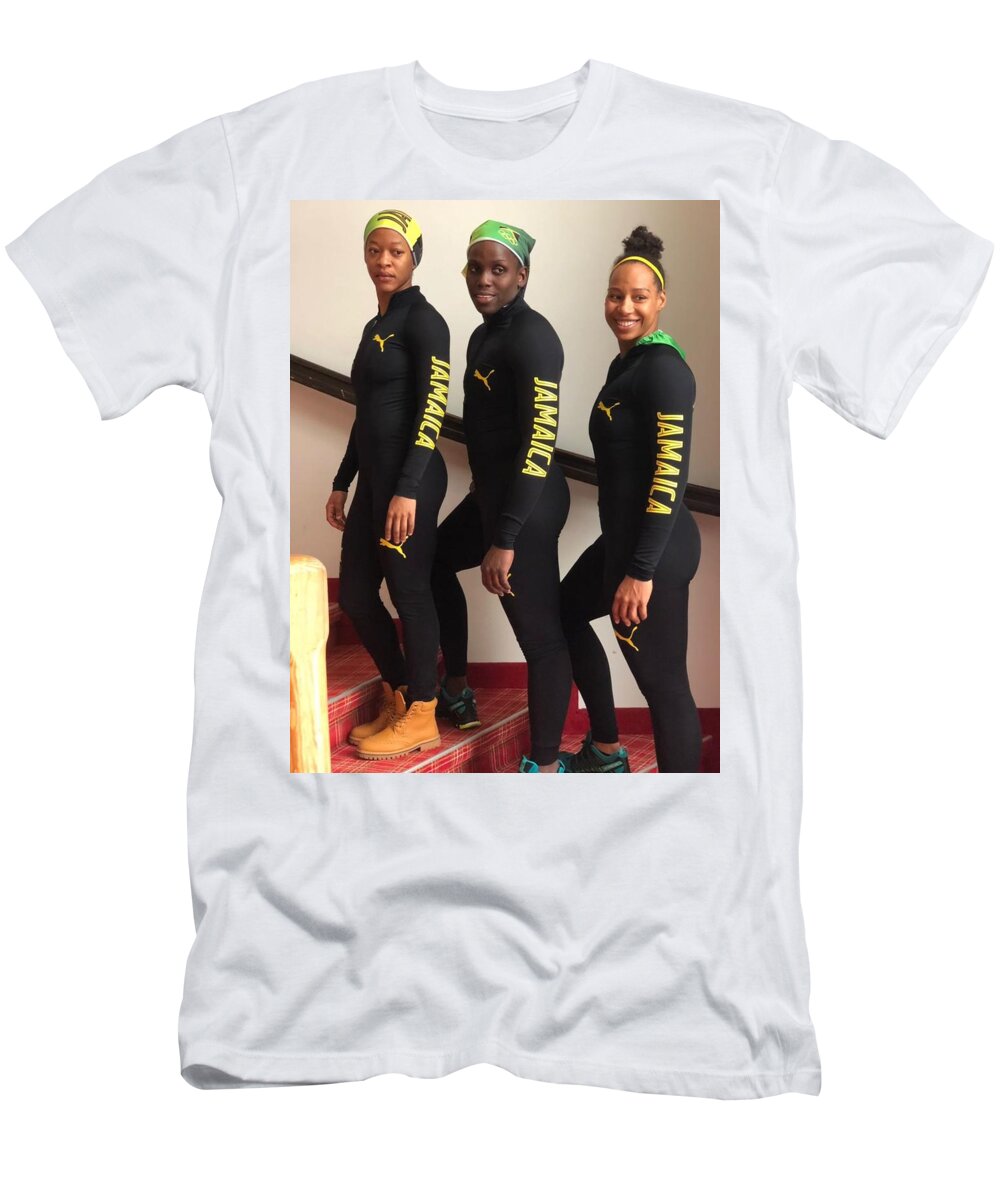 Winter Olympics T-Shirt featuring the photograph Ja. Winter Olympics Bobsled Tem Women by Trevor A Smith
