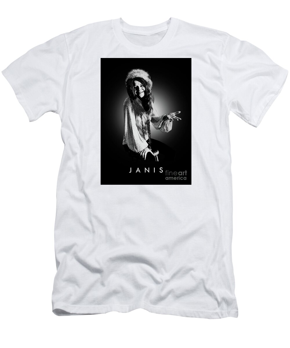 Janis Joplin T-Shirt featuring the digital art Janis Joplin by Bo Kev