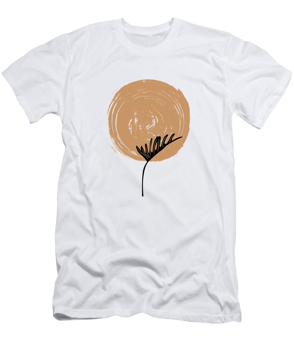Japandi T-Shirt featuring the mixed media Japandi Leaf Two by Elisabeth Lucas