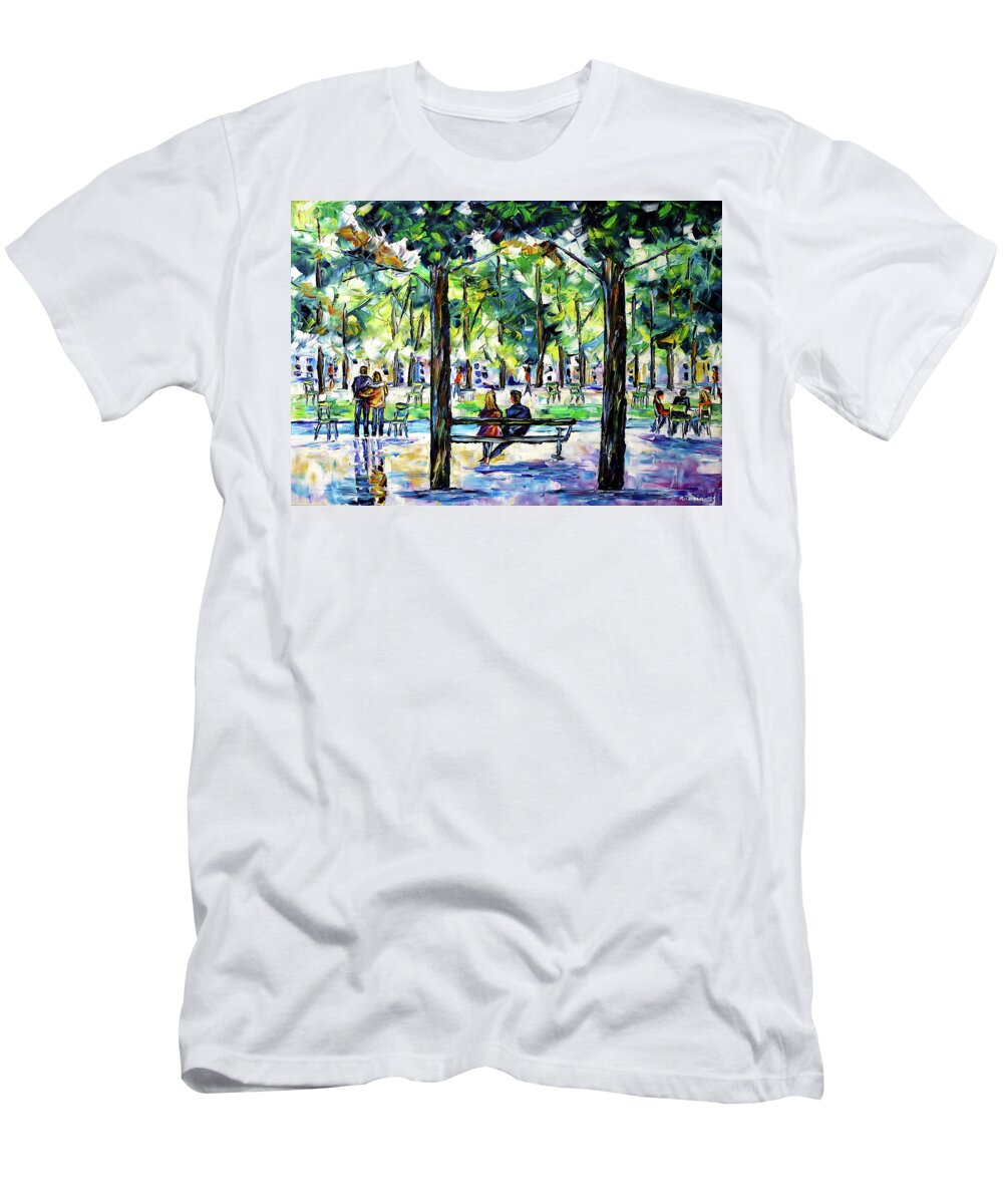 Park In Paris T-Shirt featuring the painting Jardin des Tuileries, Paris by Mirek Kuzniar