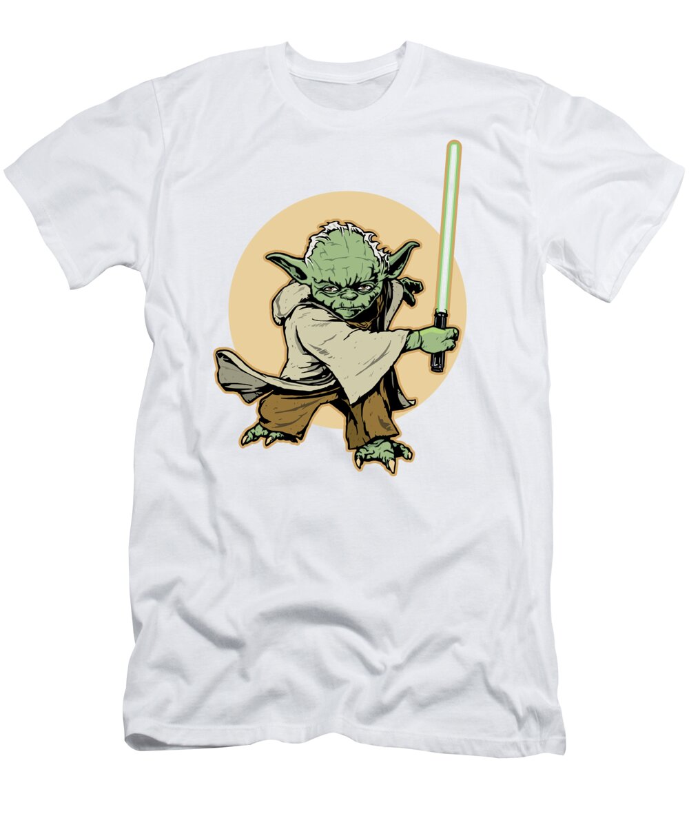 Star Wars T-Shirt featuring the digital art Jedi Yoda by Edward Draganski