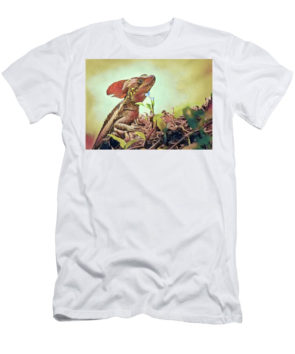 Jesus Lizard T-Shirt featuring the photograph Jesus Christ Lizard by Rebecca Herranen
