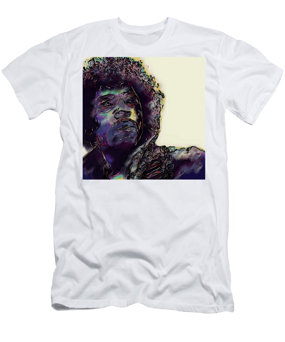 Jimi Hendrix T-Shirt featuring the digital art Jimi Hendrix by David Lane