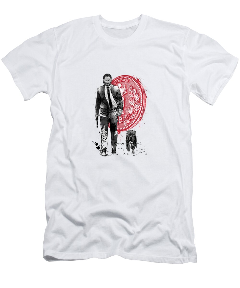 John Wick T-Shirt featuring the digital art John Wick by Oussama Toto