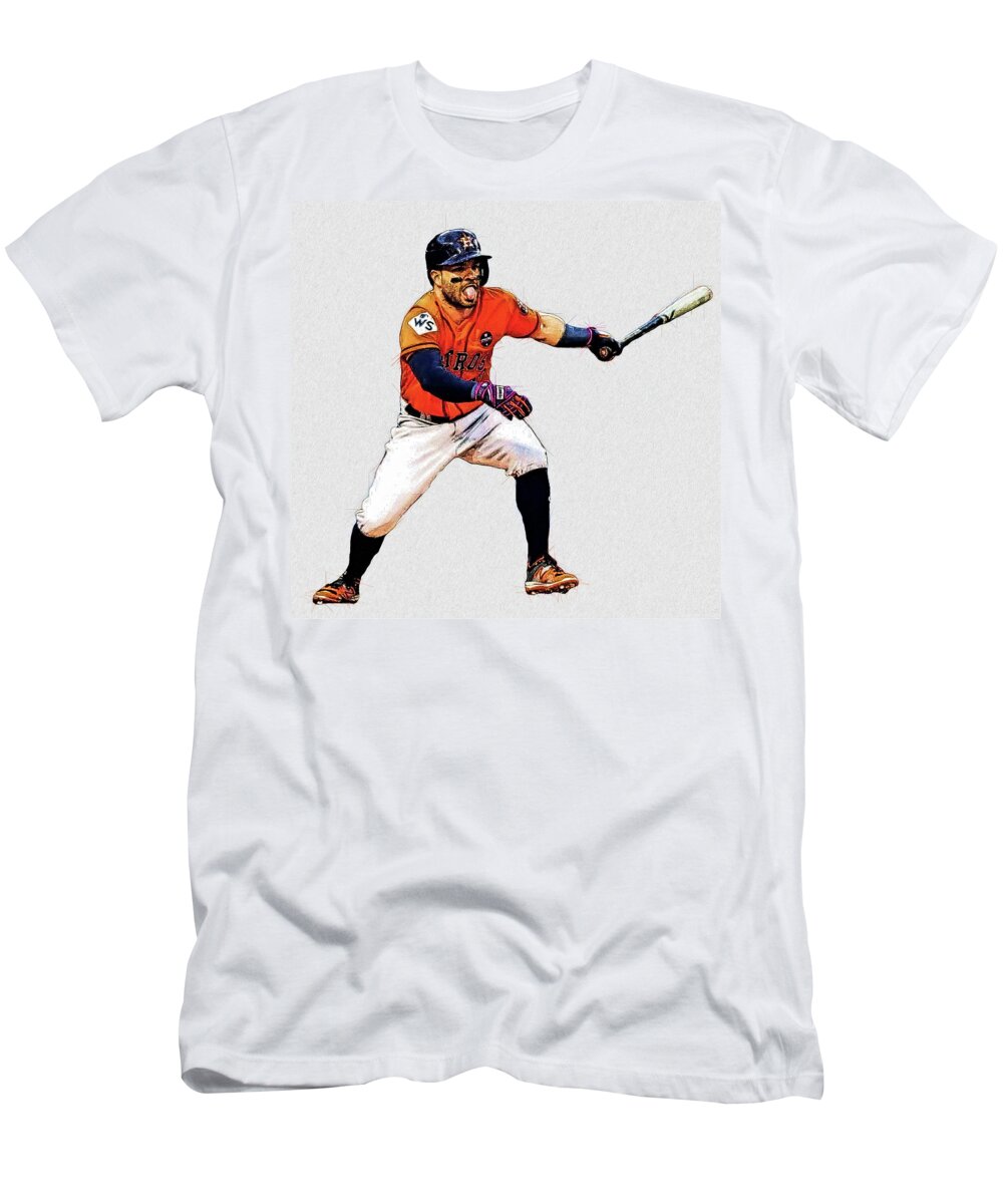 Jose Altuve - 2B - Houston Astros T-Shirt by Bob Smerecki - Pixels