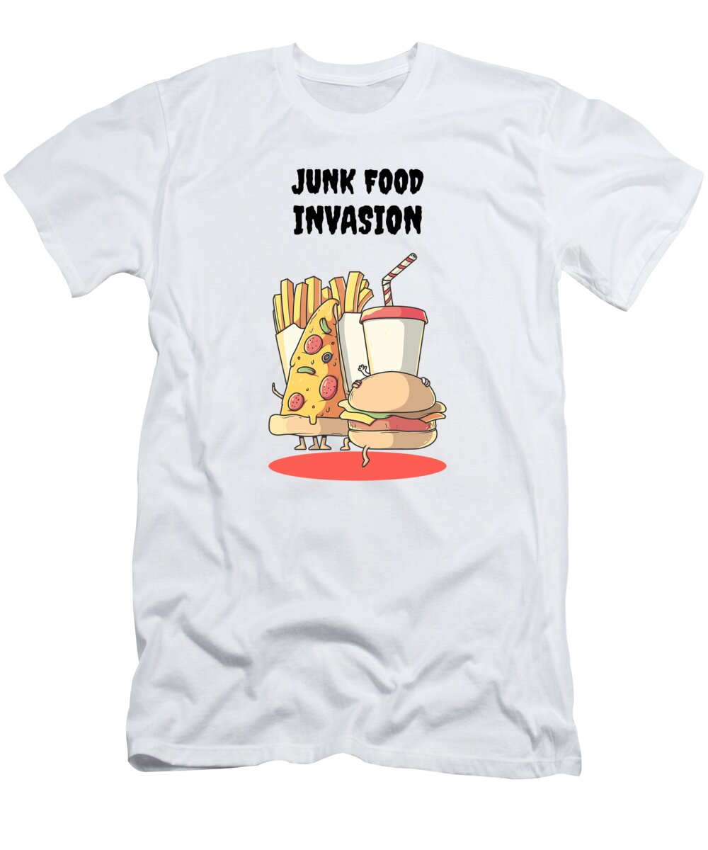 Sweeten regering Udveksle Junk Food Invasion Gift For Fast Food Lover Gag Prank T-Shirt by Funny Gift  Ideas - Pixels