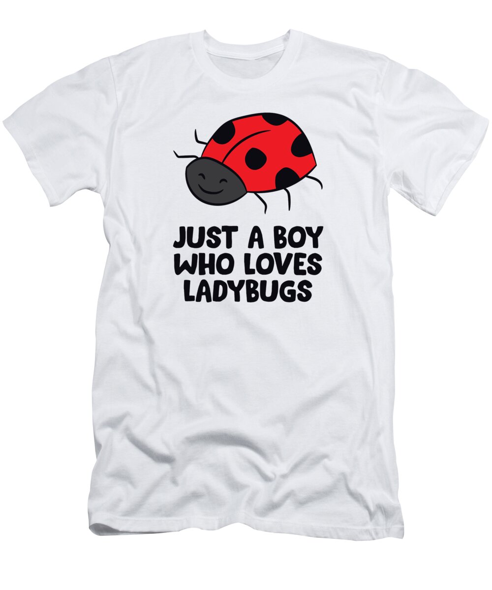 Ladybugs T-Shirt featuring the tapestry - textile Just a Boy Who Loves Ladybugs by EQ Designs