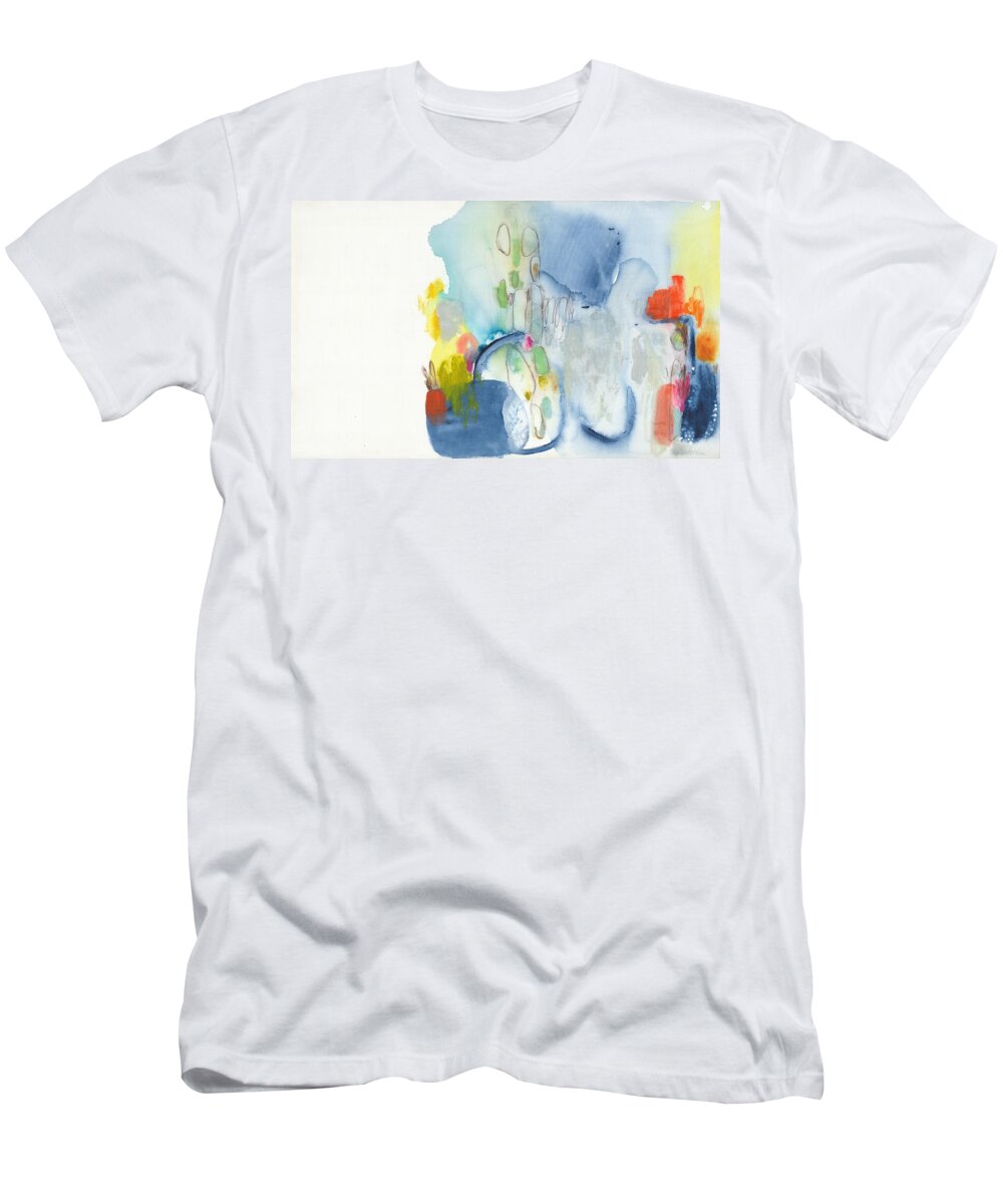 Abstract T-Shirt featuring the painting Just Like That by Claire Desjardins