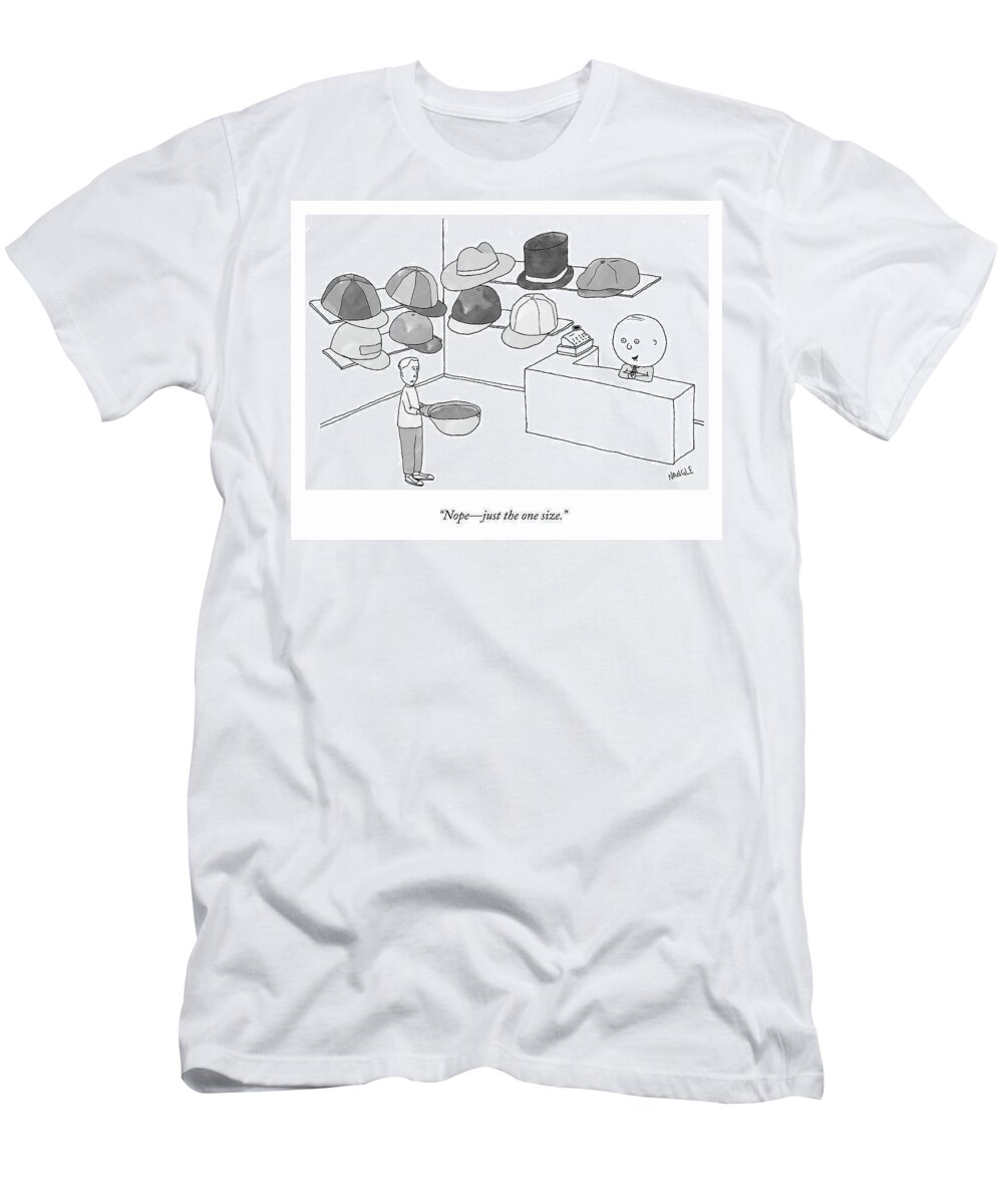 Nopejust The One Size. T-Shirt featuring the drawing Just the One Size by Jared Nangle