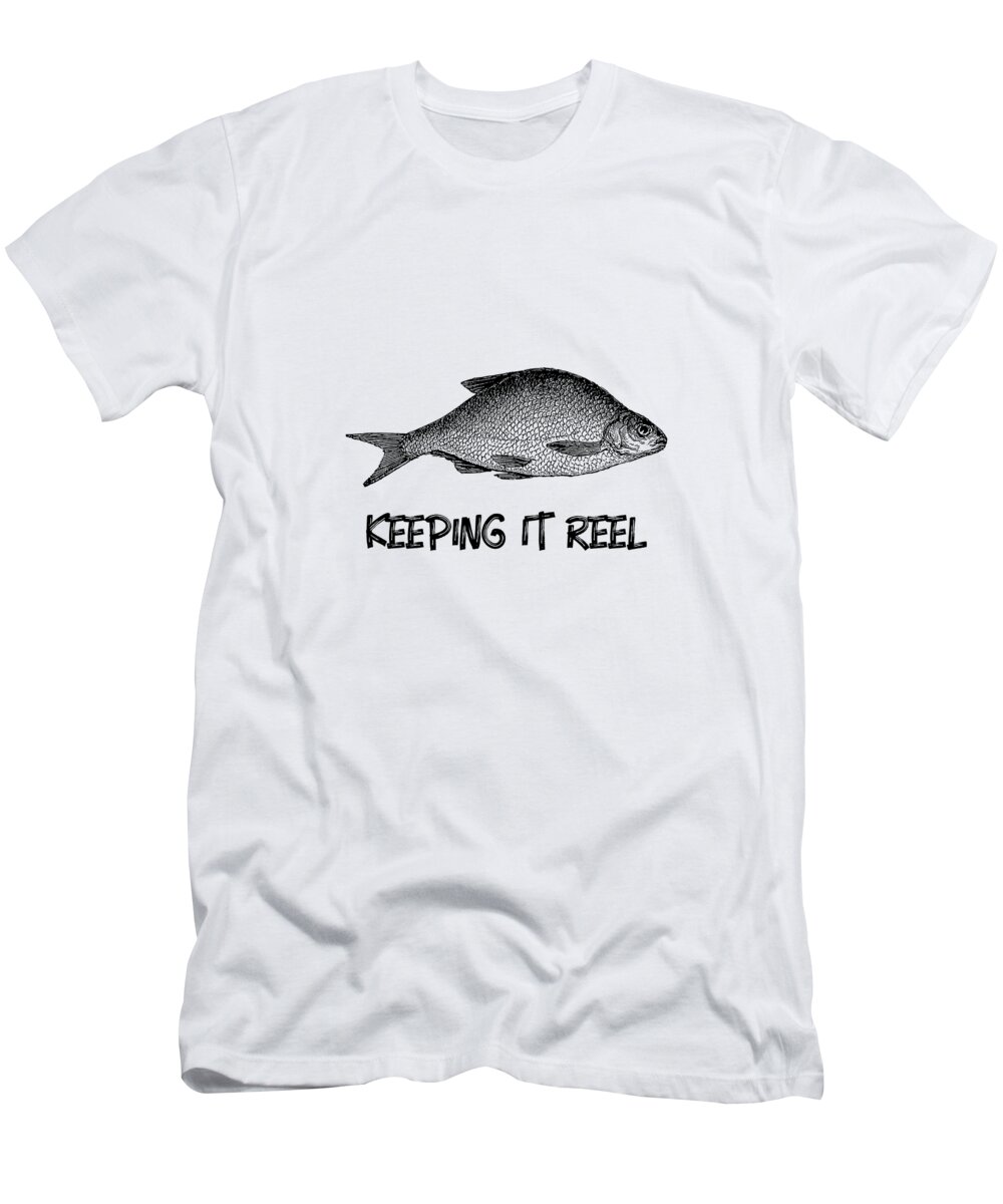 Keeping It Reel Pointillism Fish Drawing Funny Fishing Lover Gift Fisherman  T-Shirt by Jeff Creation - Pixels