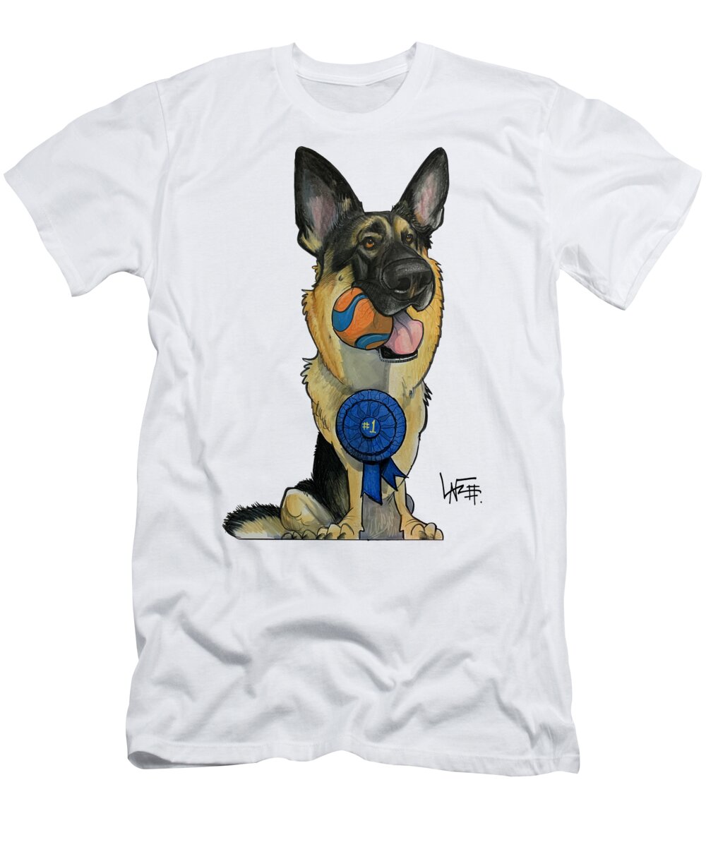 Dog T-Shirt featuring the drawing Kertesz 5396 by Canine Caricatures By John LaFree