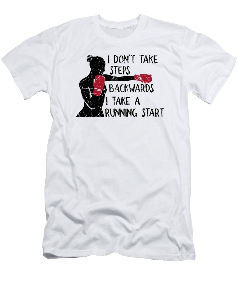 Boxing T-Shirt featuring the digital art Ladies Boxing Motivation Motivational by Toms Tee Store