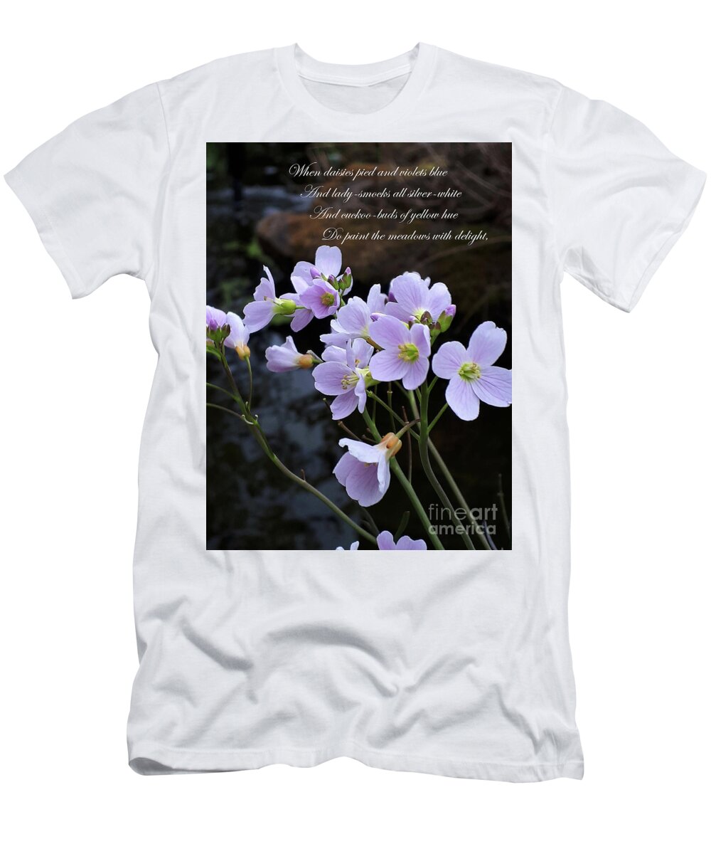 Flower T-Shirt featuring the photograph Ladies Smock or Mayflower by Brenda Kean