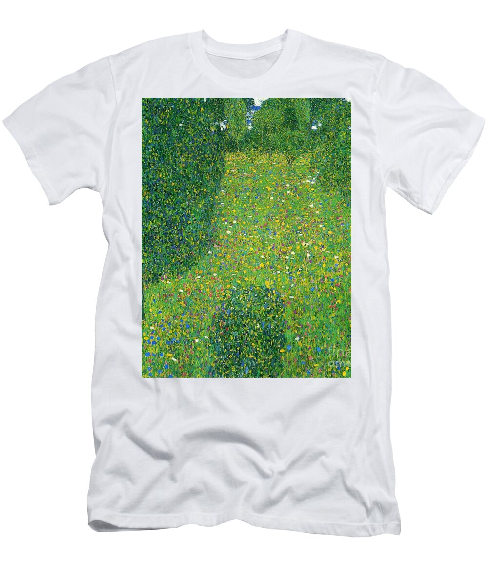 Landscape Garden T-Shirt featuring the painting Landscape Garden or Meadow in Flower by Gustav Klimt