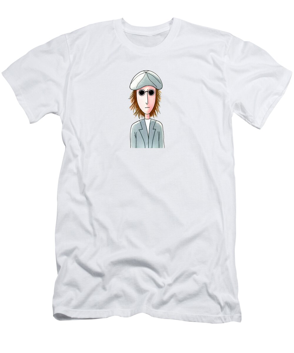 Lennon T-Shirt featuring the painting Lennon by Andrew Hitchen
