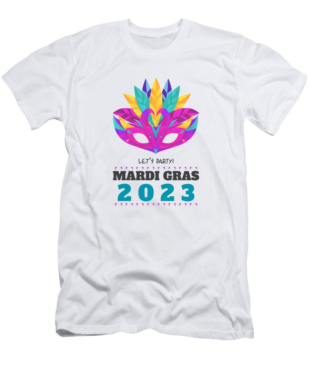 Party Mardi Gras 2023 Celebration Gift Gag Mask T-Shirt by Funny Gift Ideas - Pixels