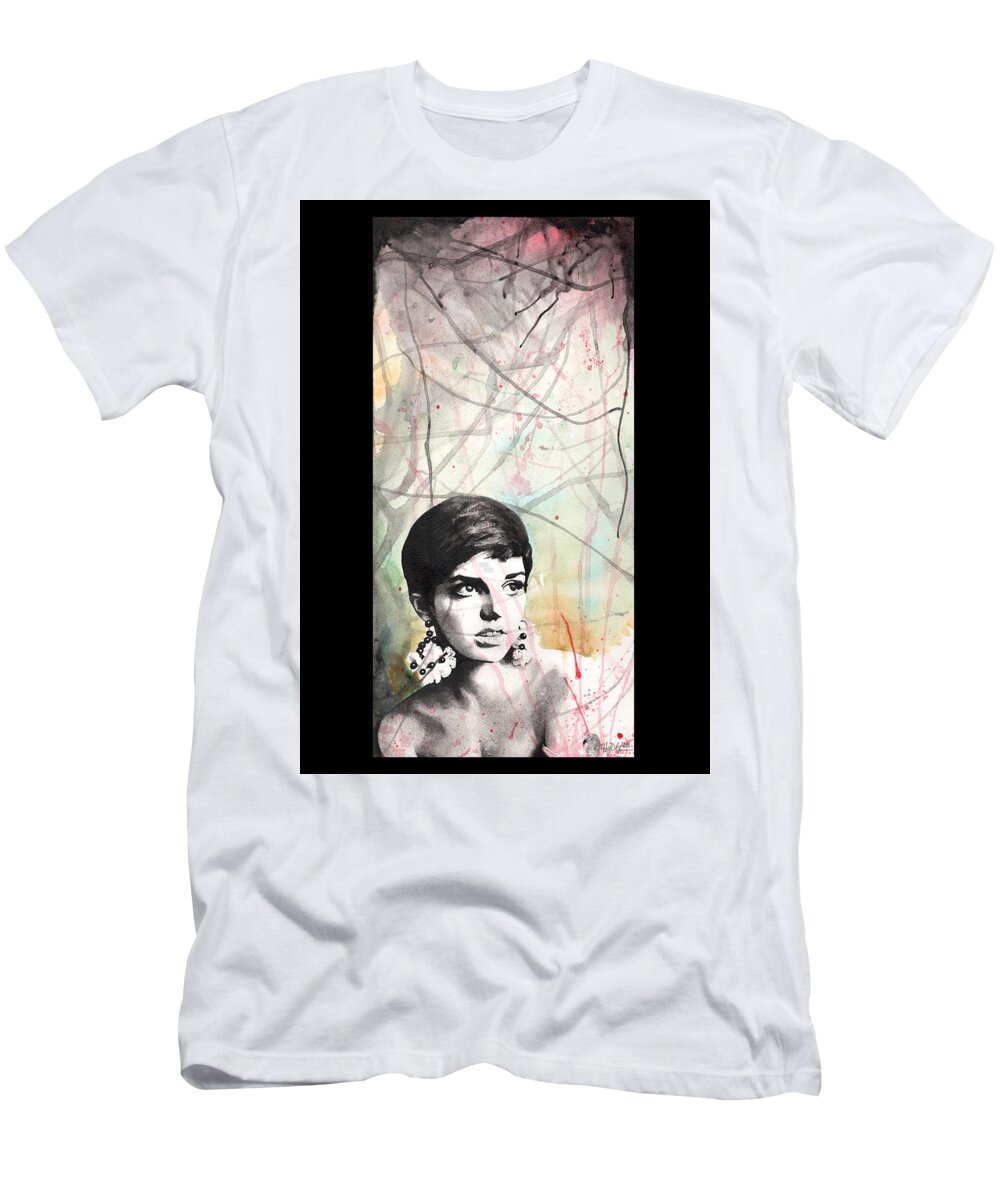 Portrait T-Shirt featuring the painting Lil' Liza - In Black by Tiffany DiGiacomo