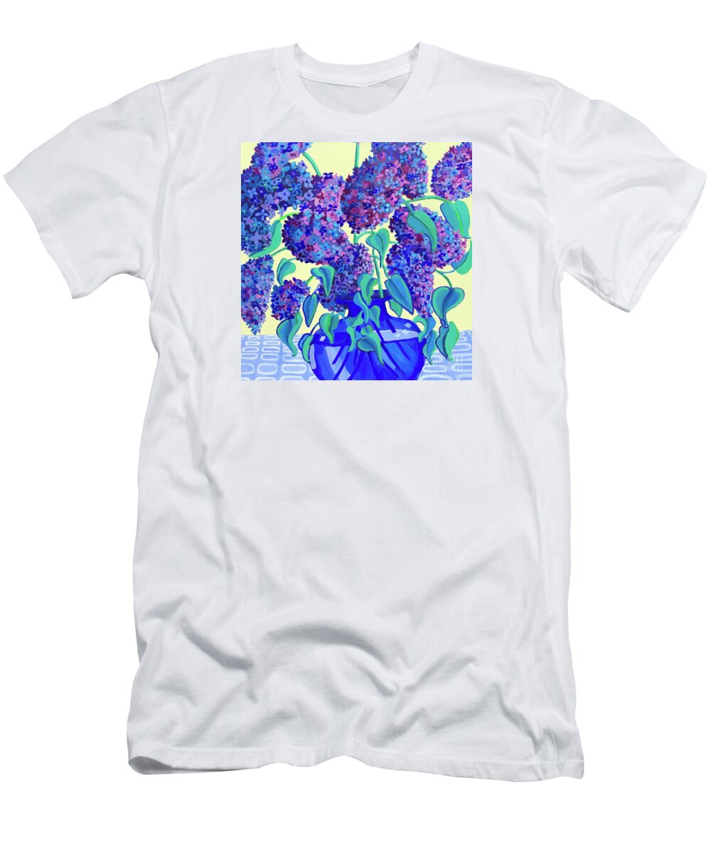 Lilacs T-Shirt featuring the painting Lilac Blues by Debra Bretton Robinson