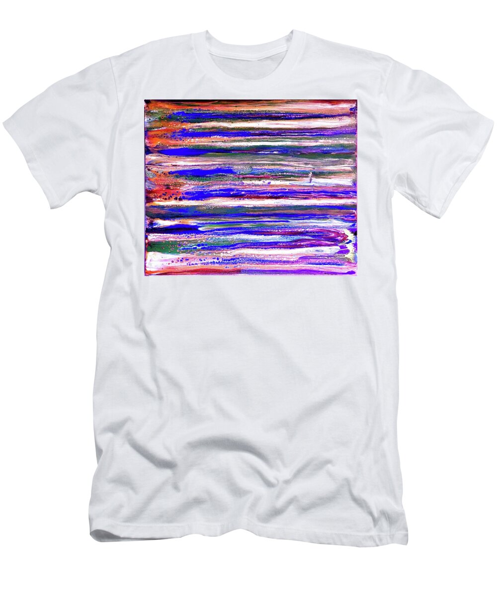 Abstract T-Shirt featuring the painting Patriotic by Pour Your heART Out Artworks