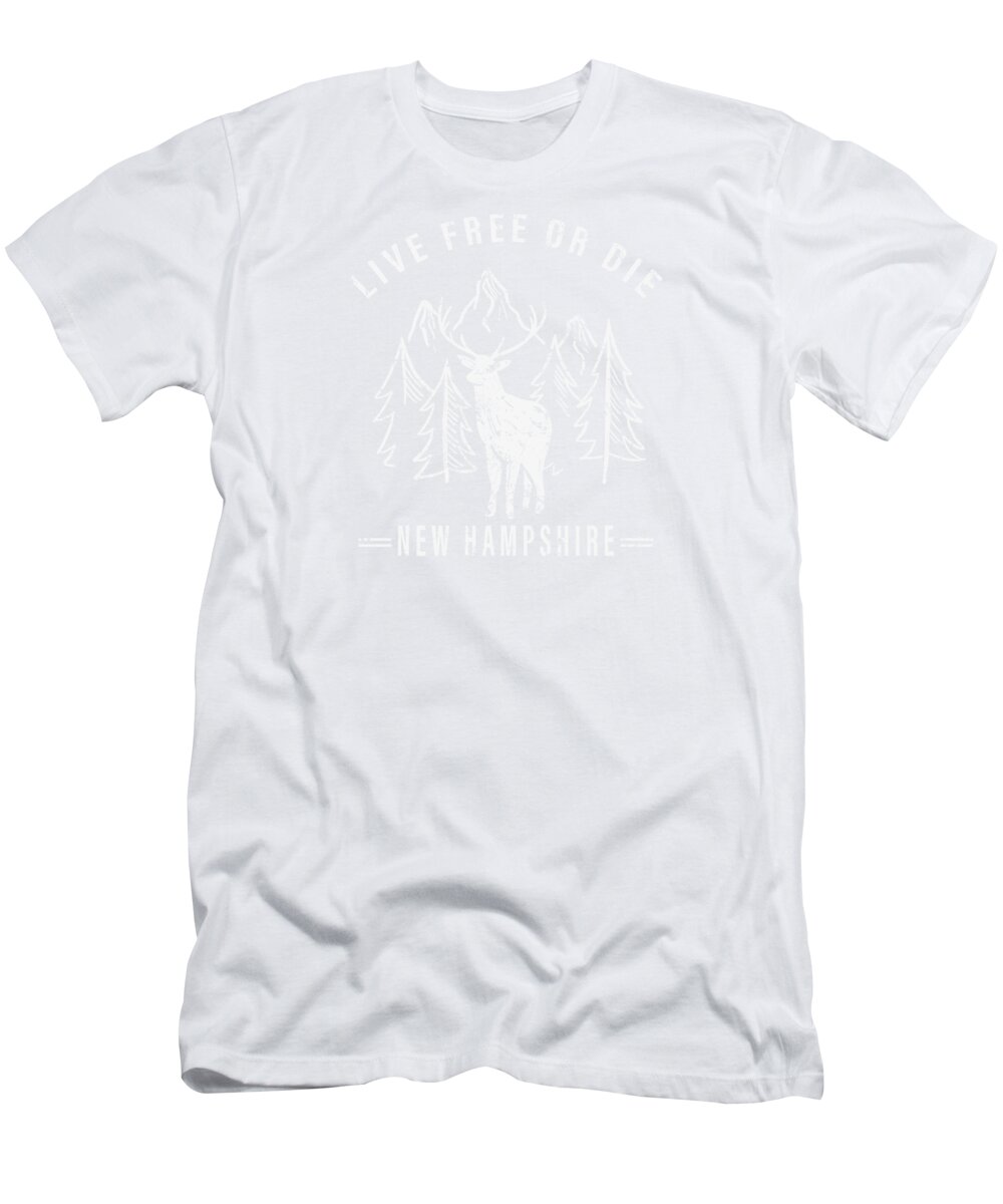 Idaho T-Shirt featuring the digital art Live Free or Die New Hampshire Hiking by Toms Tee Store