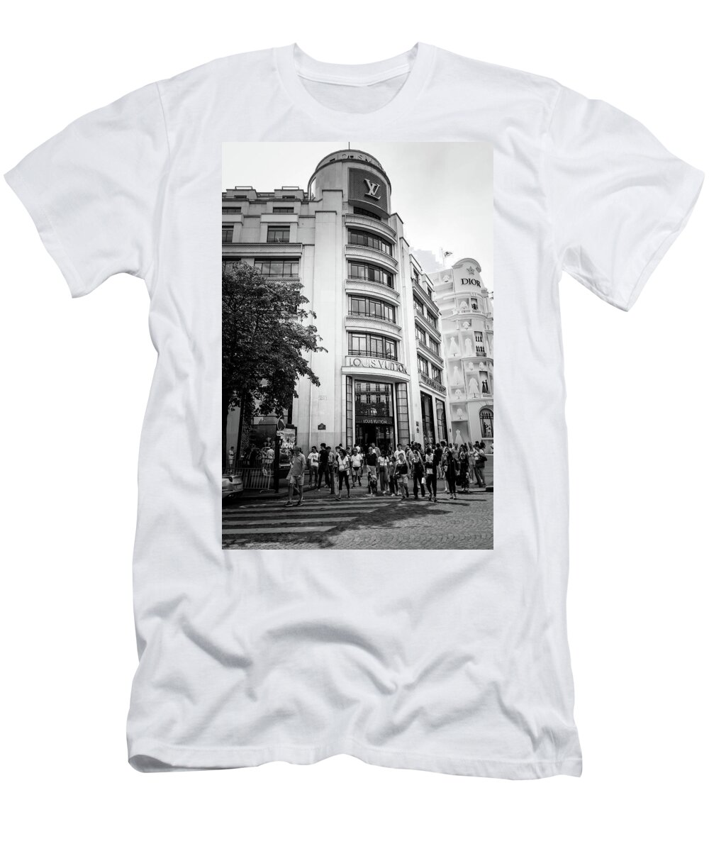 Louis Vuitton, Champs Elysees, Paris T-Shirt by Gregory Canizzaro