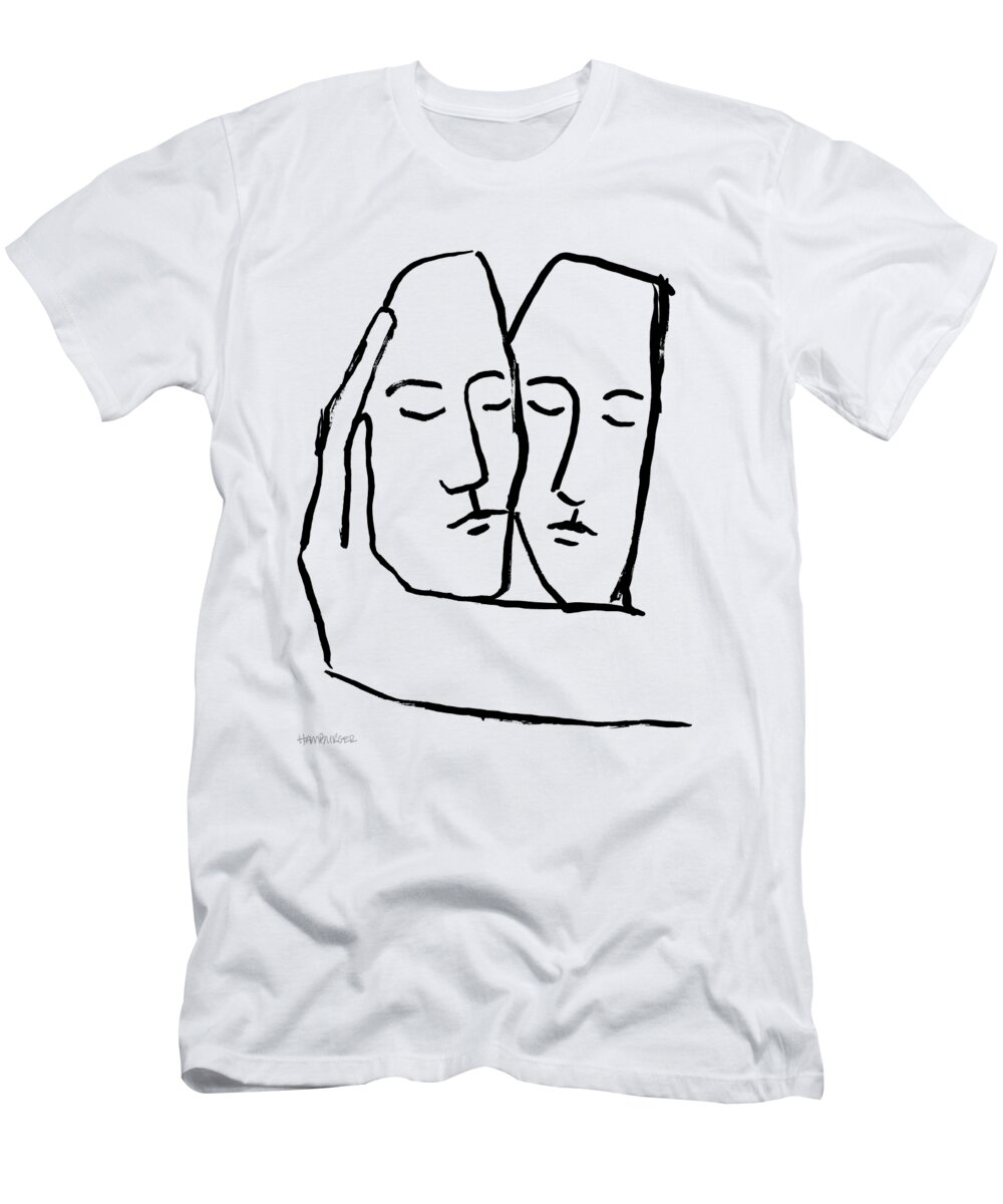 Love T-Shirt featuring the drawing Love by Ben Hamburger