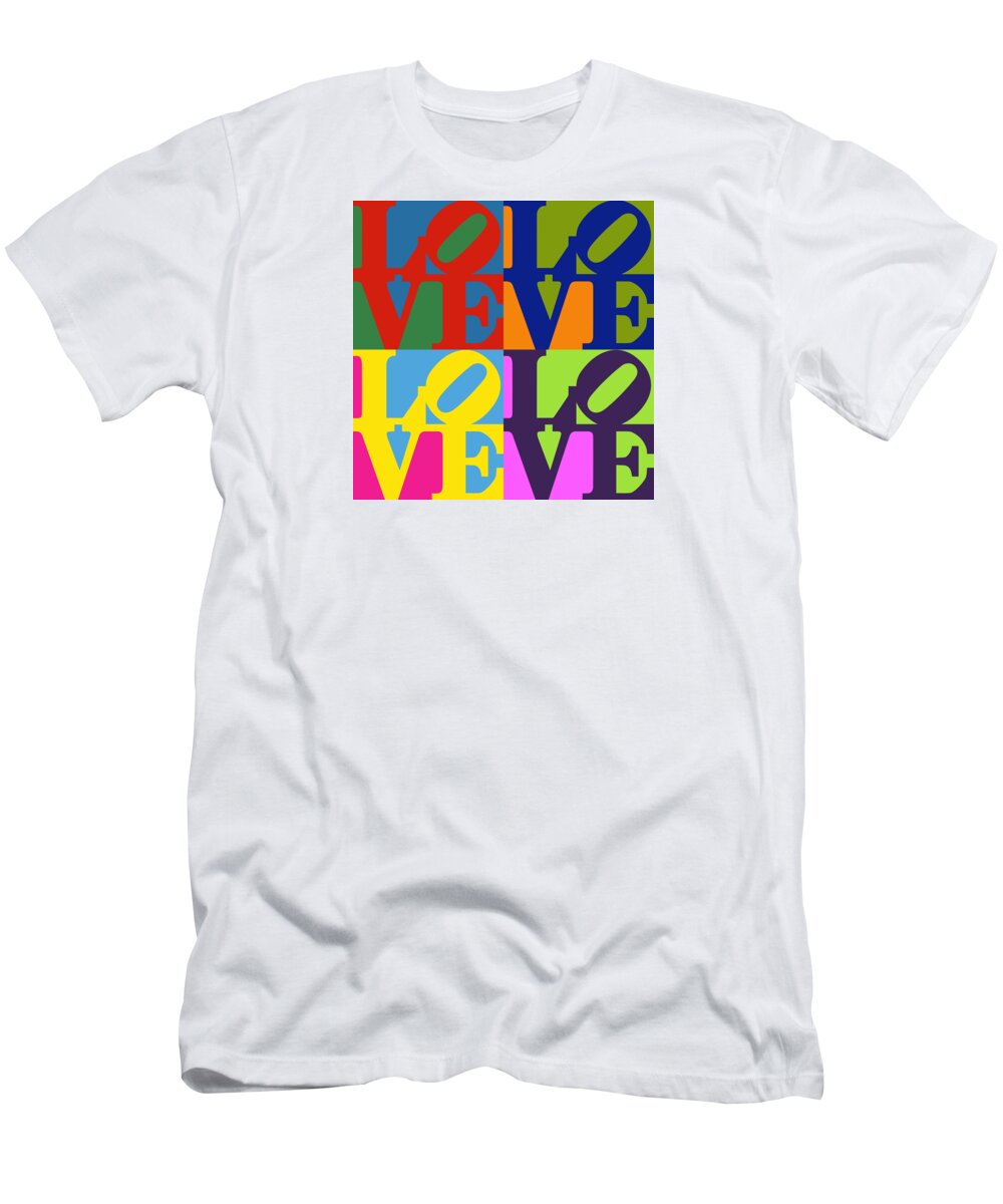 Andy Warhol T-Shirt featuring the digital art Love Pop Art by Luis Medeiros