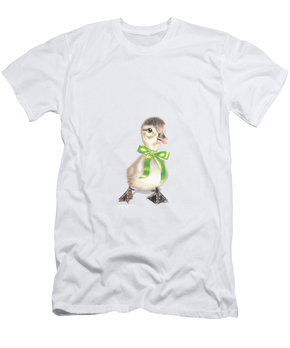 Duckling T-Shirt featuring the drawing Lucky Ducky with Transparent Background by Karrie J Butler