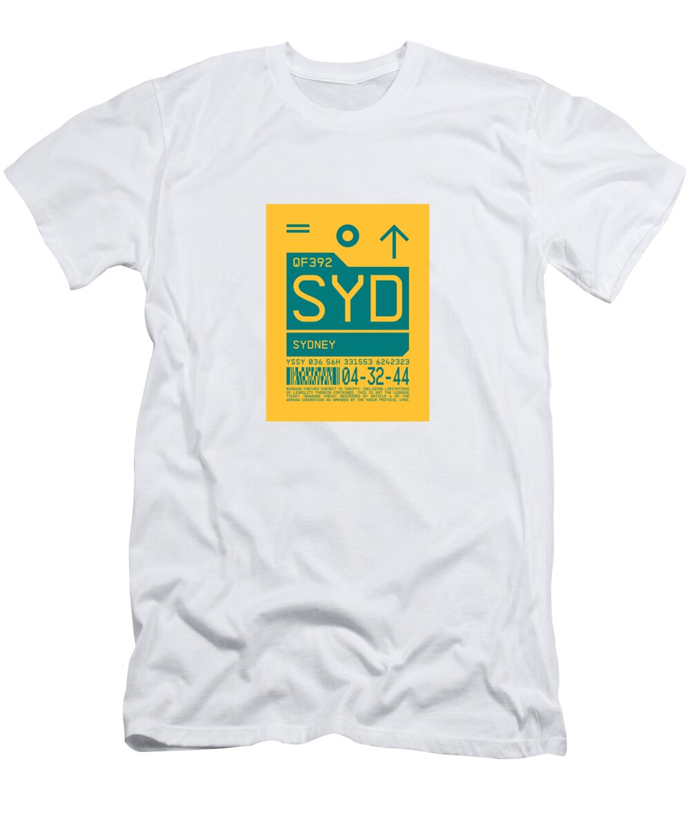 Airline T-Shirt featuring the digital art Luggage Tag C - SYD Sydney Australia by Organic Synthesis