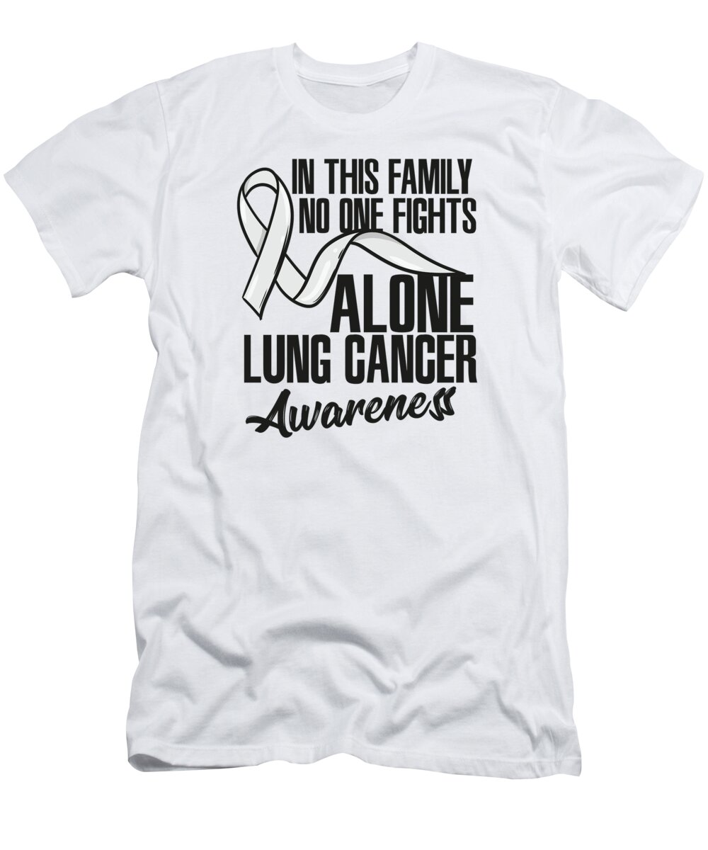 Cancer T-Shirt featuring the digital art Lung Cancer Awareness Lung Cancer Survivor Warrior by Toms Tee Store