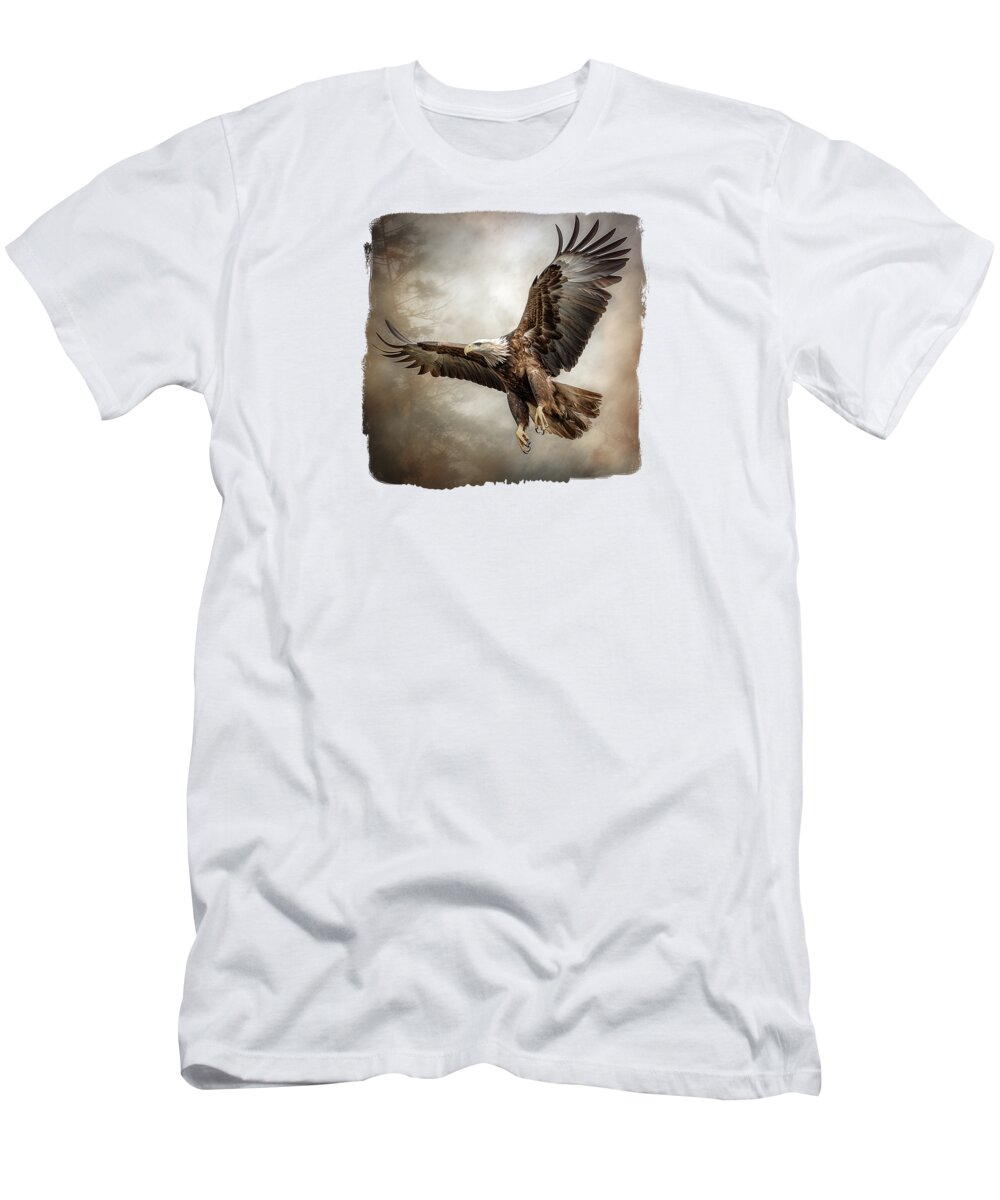 Bald Eagle T-Shirt featuring the digital art Majestic Bald Eagle by Elisabeth Lucas