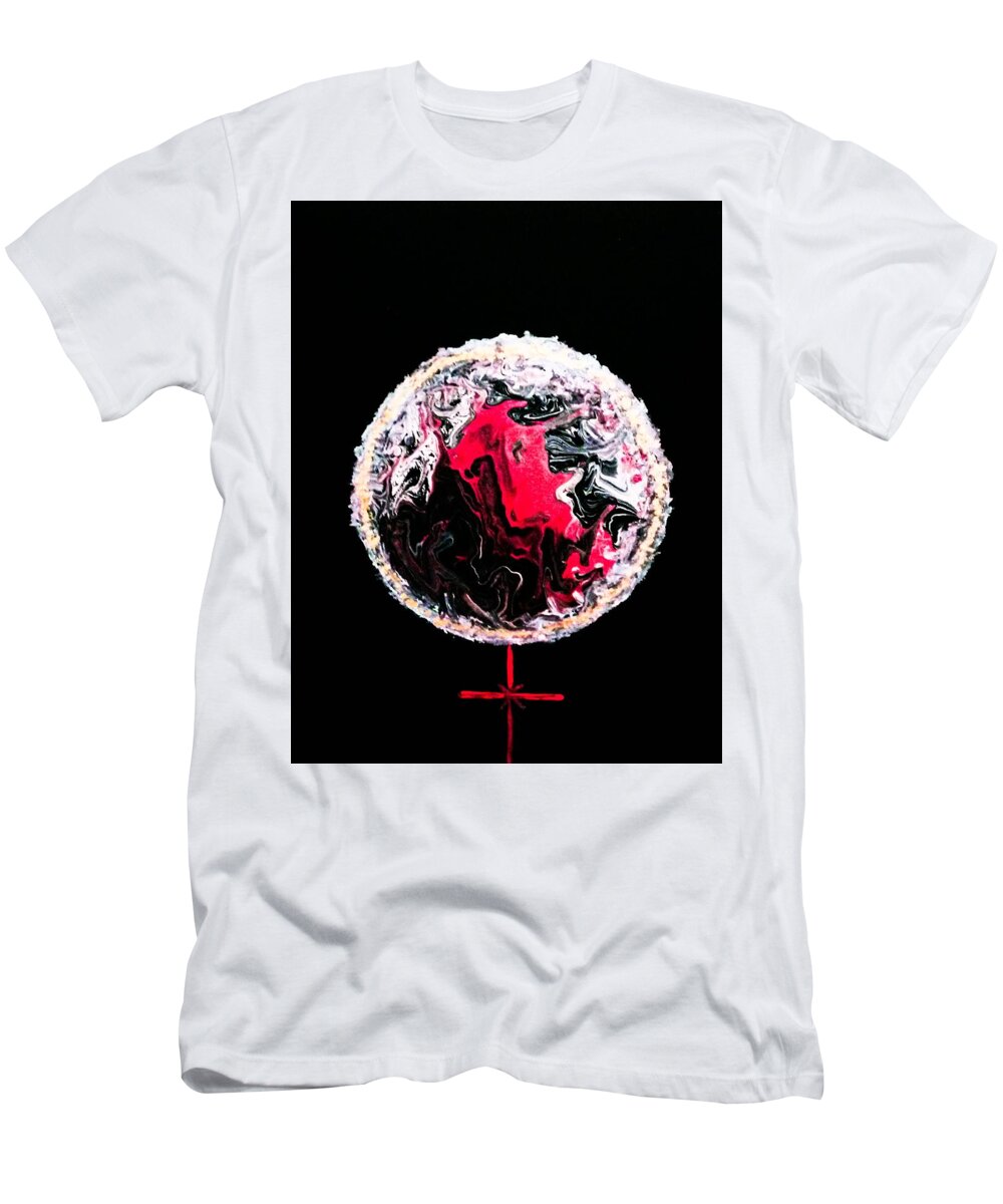 Red T-Shirt featuring the painting Majestic Ruby by Anna Adams