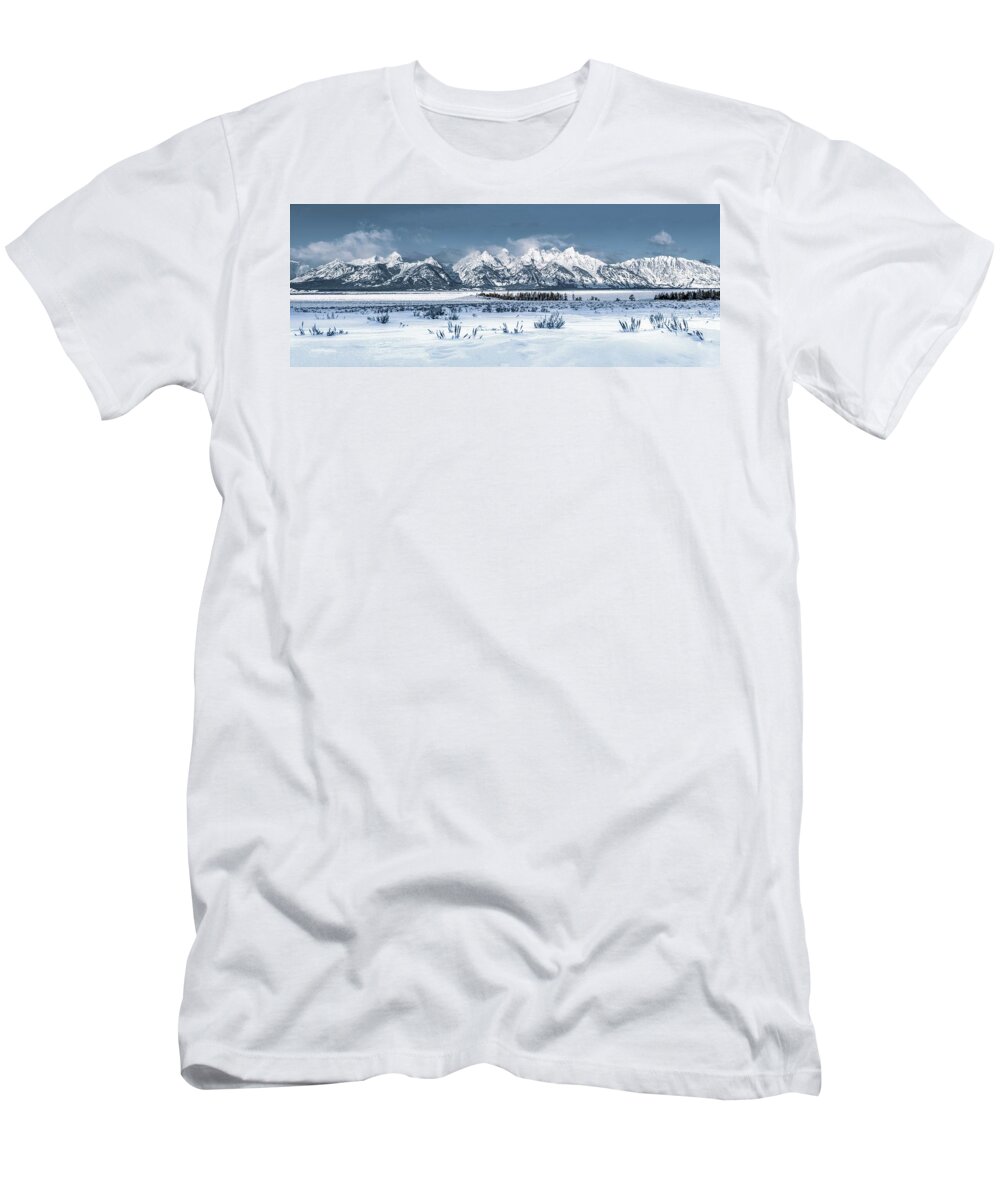 Grand Teton National Park T-Shirt featuring the photograph Majesty and Grandeur of the Tetons by Marcy Wielfaert
