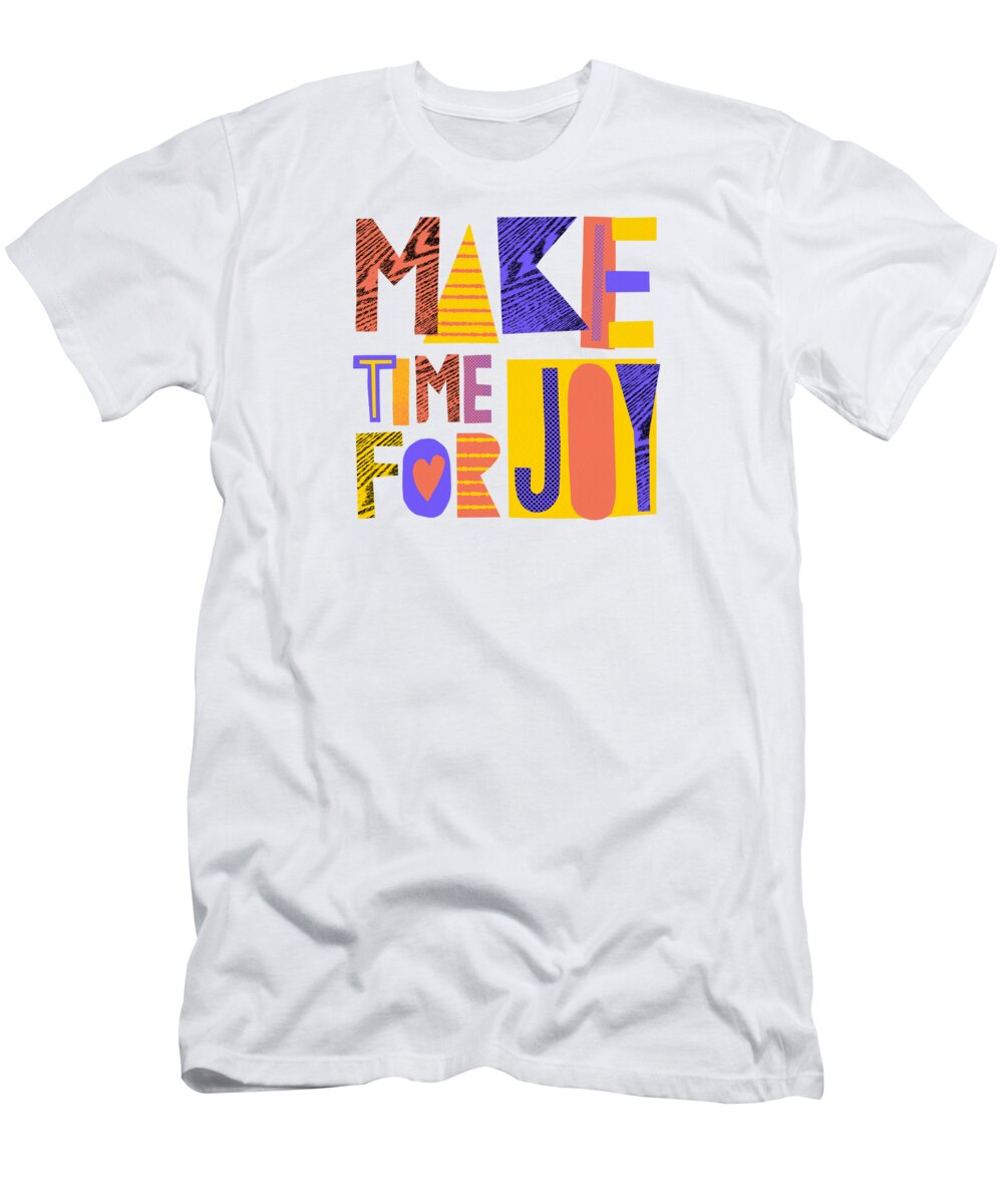 Halftone T-Shirt featuring the painting Make Time for Joy - Art by Jen Montgomery by Jen Montgomery