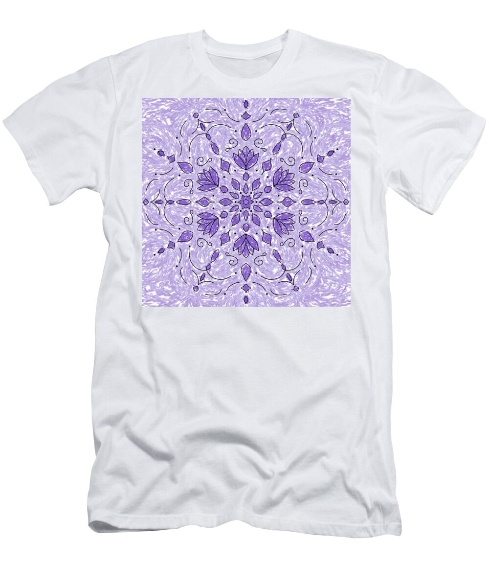 Flowers T-Shirt featuring the digital art Mandala 48 by Angie Tirado