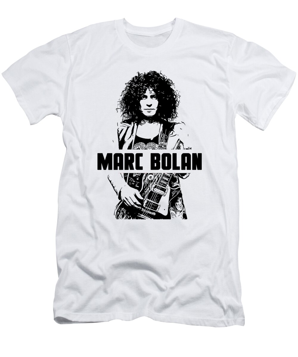 Marc Bolan Gibson Les Paul T-Shirt by William D Chadwell - Pixels