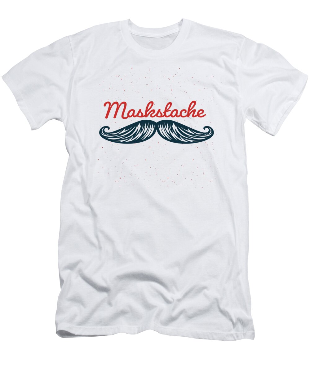 Maskstache T-Shirt featuring the digital art Masktache by Laura Ostrowski
