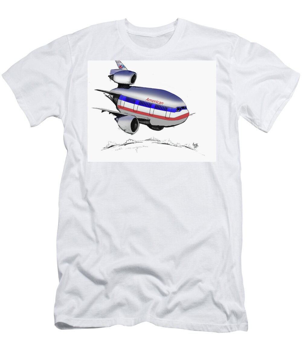 Mcdonnell T-Shirt featuring the drawing McDonnell Douglas DC-10 by Michael Hopkins