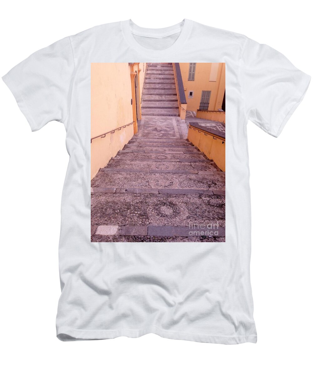 Menton T-Shirt featuring the photograph Menton Stairs by Aisha Isabelle