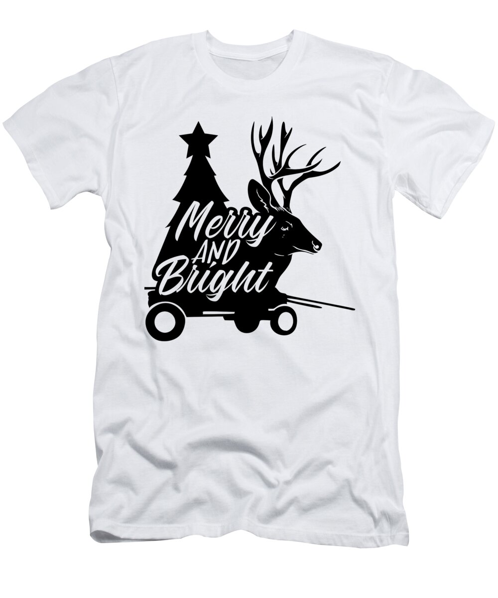 Tree T-Shirt featuring the digital art Merry and Bright Christmas by Jacob Zelazny