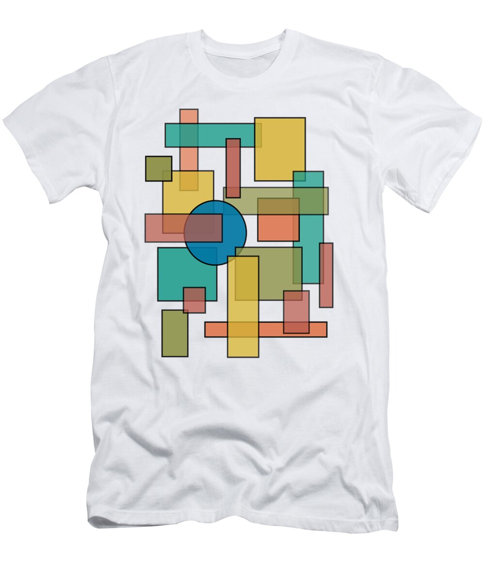 Mid Century Modern Blocks with Diagonal Background T-Shirt for Sale by ...