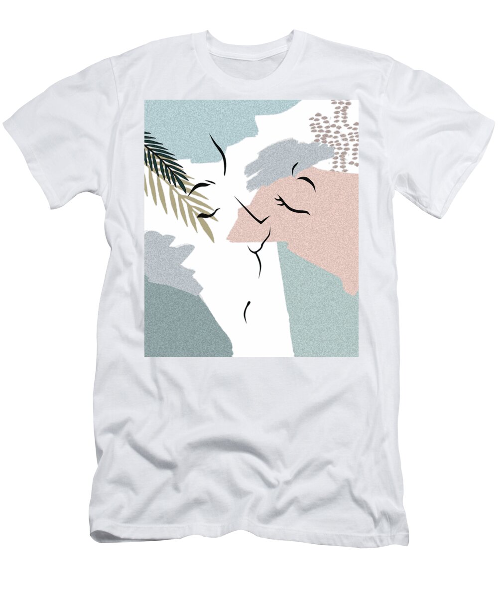 Minimalist Couple Kiss Sketch Abstract Art Print Of A Couple Romantic  Drawings Line Art Drawings T-Shirt by Mounir Khalfouf - Pixels Merch