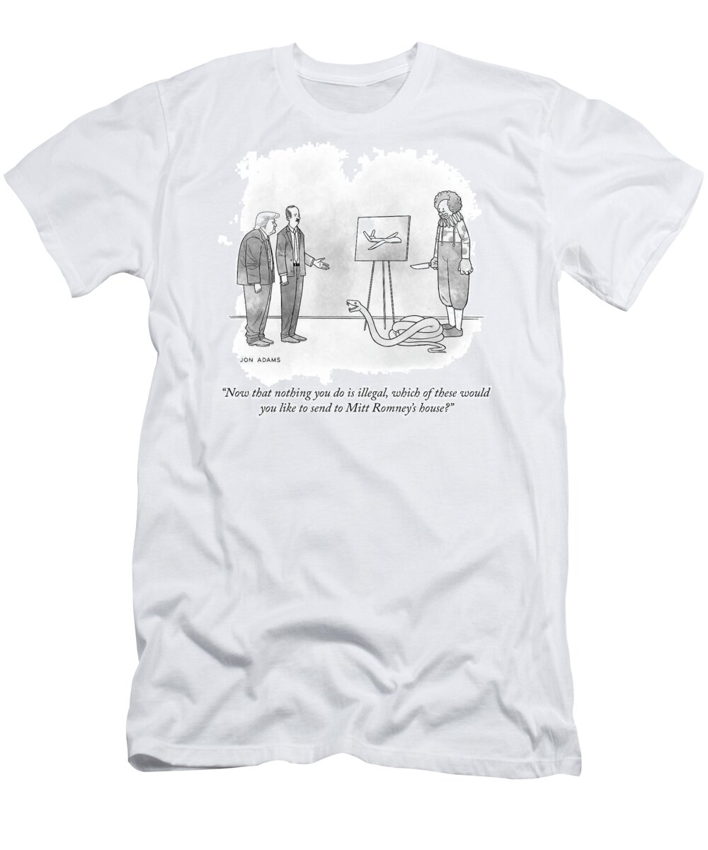 Now That Nothing You Do Is Illegal T-Shirt featuring the drawing Mitt Romney's House by Jon Adams