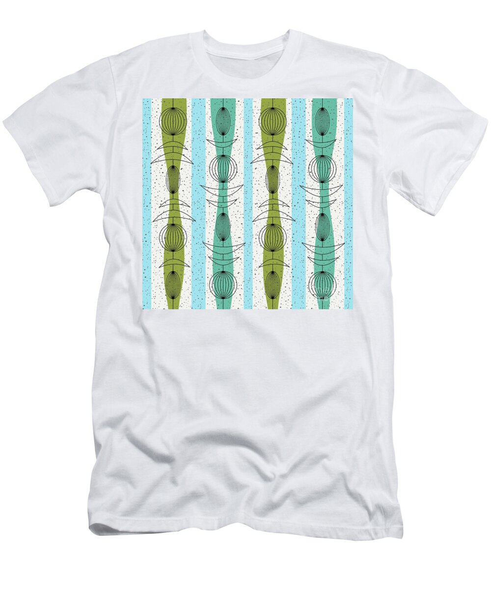 Mid Century Modern T-Shirt featuring the digital art Mobiles Fabric 1 by Donna Mibus