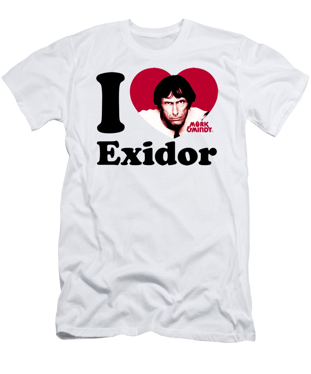 Winter Lion T-Shirt featuring the digital art MORK and MINDY I HEART EXIDOR by Edith Johnsson