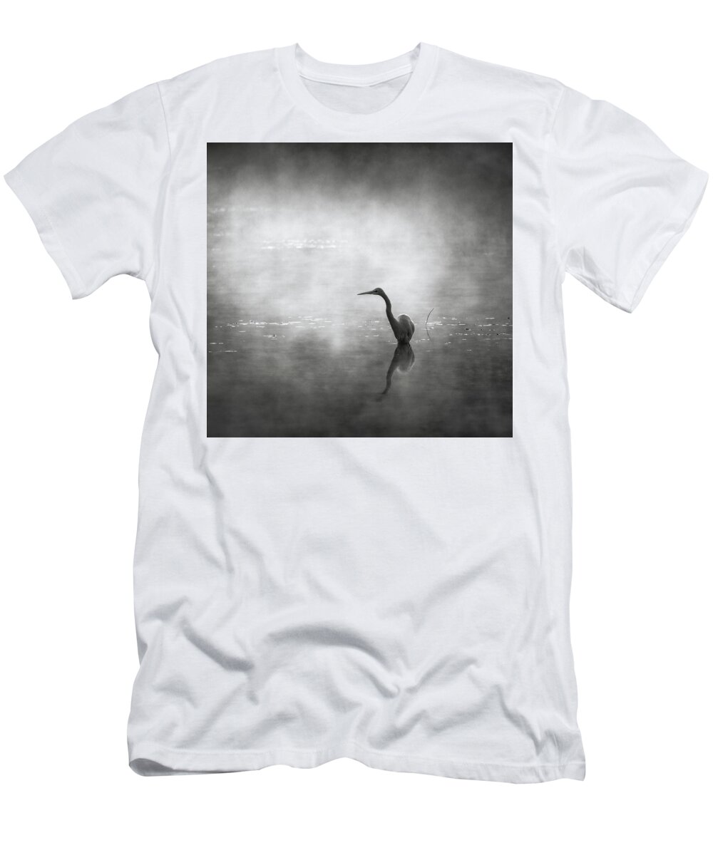 Monochrome T-Shirt featuring the photograph Morning Hunt by Grant Galbraith