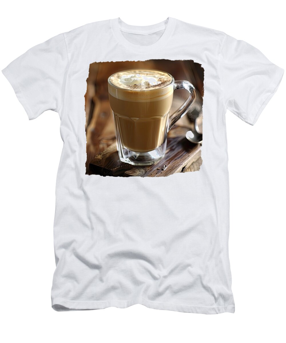 Macchiato T-Shirt featuring the digital art Morning Latte by Elisabeth Lucas