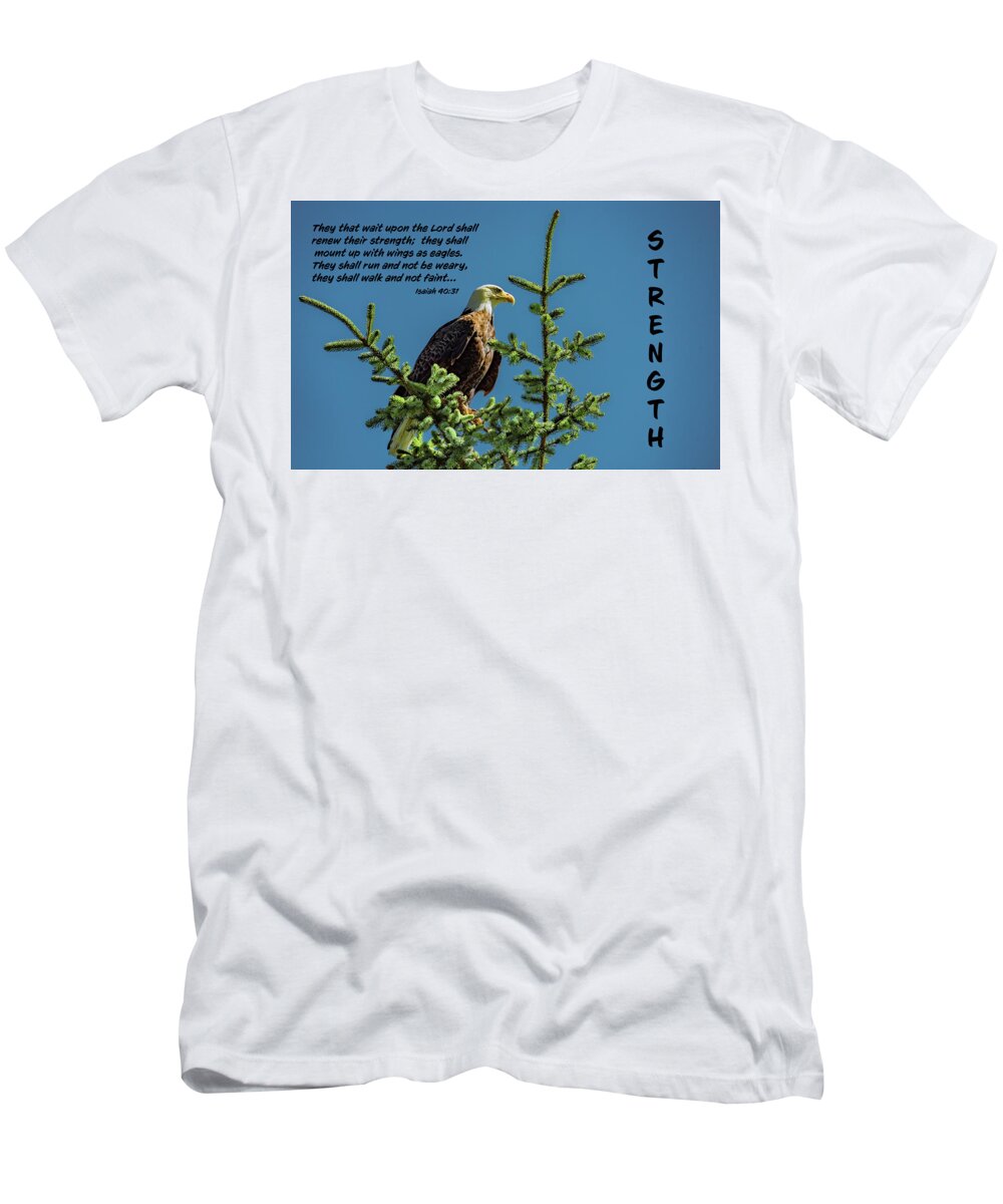 American Bald Eagle T-Shirt featuring the photograph Mount Up With Wings by Marcy Wielfaert