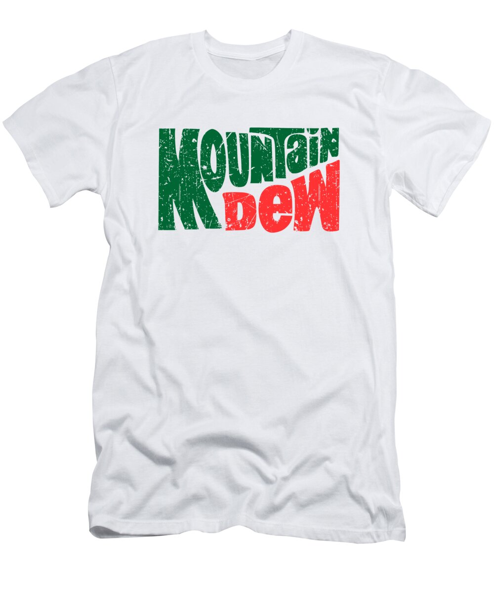 Drink T-Shirt featuring the digital art Mountain Dew White by Joncso Kereke