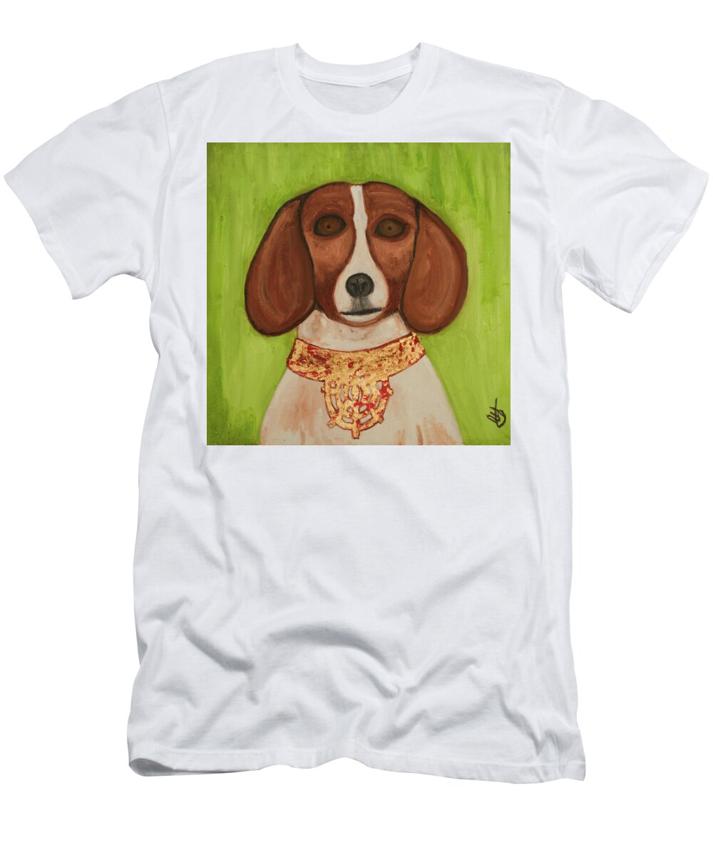 Dogs T-Shirt featuring the painting Ms Fink by Anita Hummel